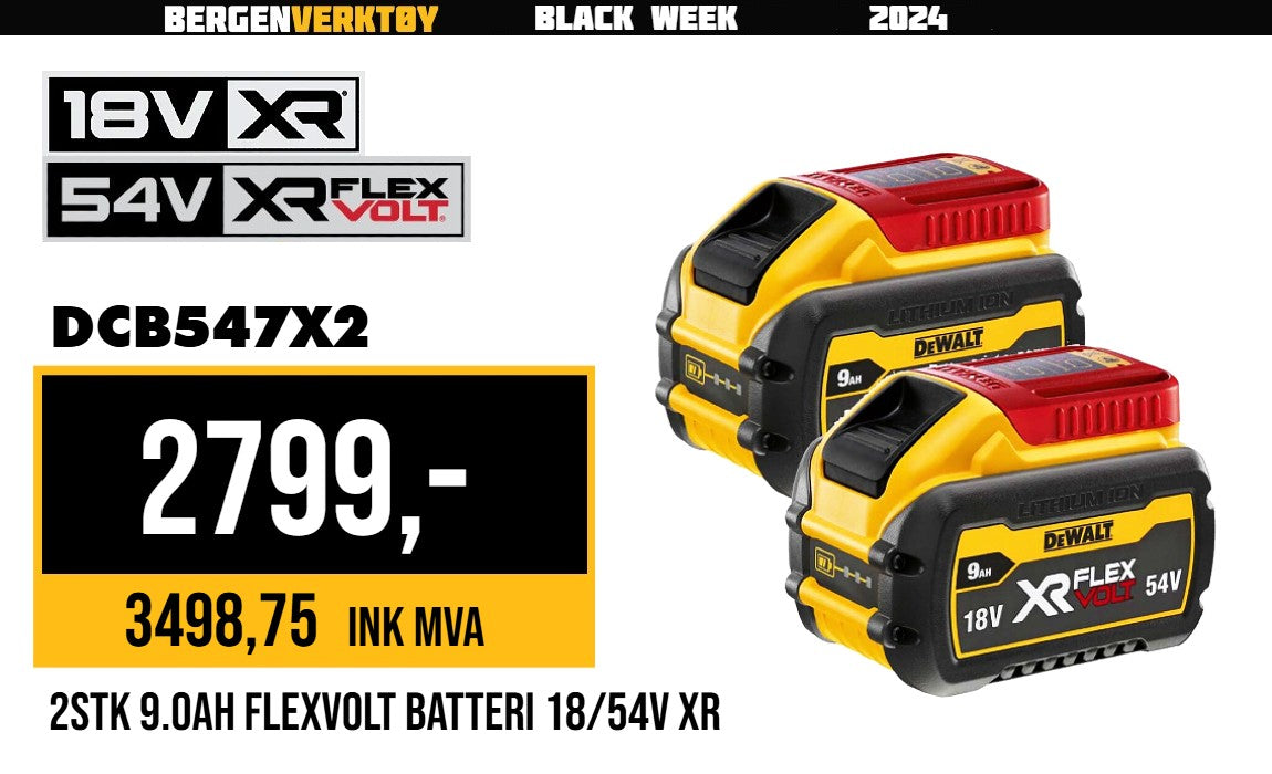 18/54V XR Batteripakke Flexvolt 9.0Ah DCB547X2