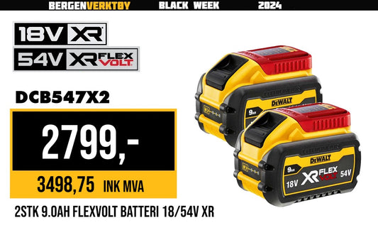 18/54V XR Batteripakke Flexvolt 9.0Ah DCB547X2