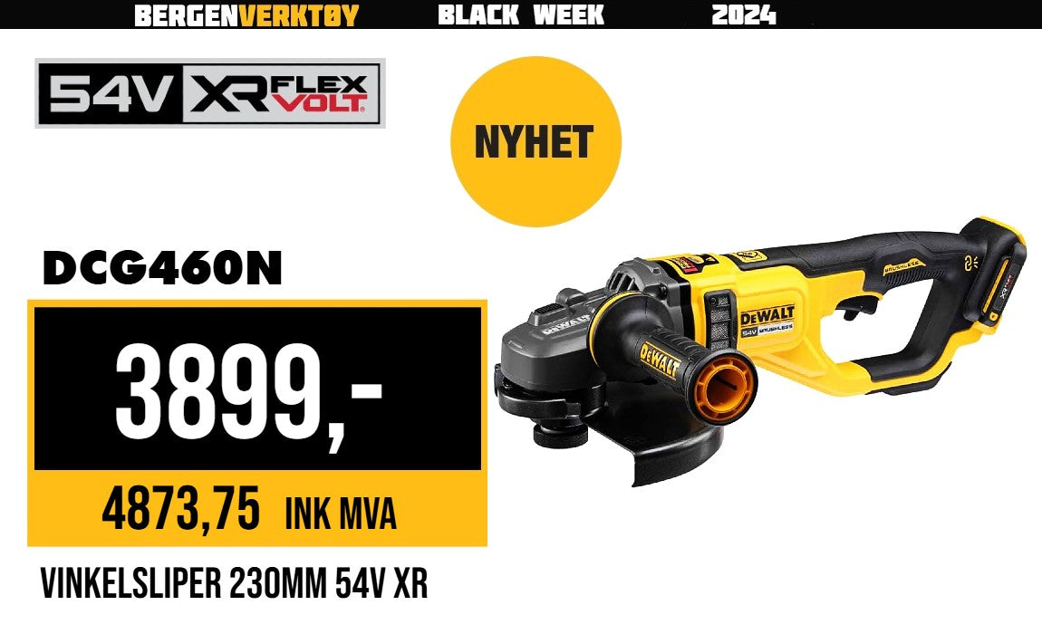 54V XR Vinkelsliper Flexvolt 230mm DCG460N