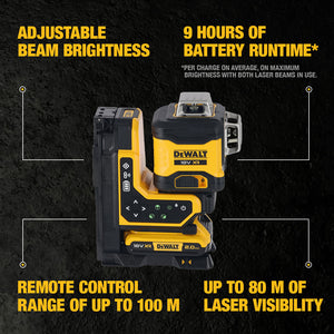 Dewalt 18V XR Linjelaser Med Fjernkontroll 3x360° Grader DCLE34035B