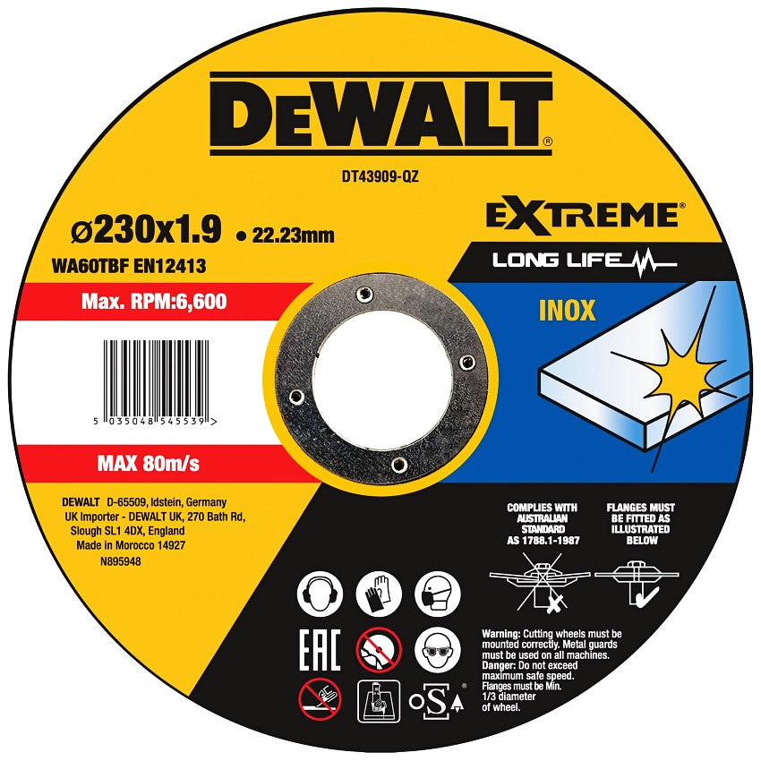 Dewalt Kappeskive Extreme Inox 230x1.9mm DT43909