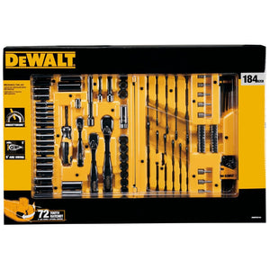 Dewalt Pipenøkkelsett Black Chrome 184-deler