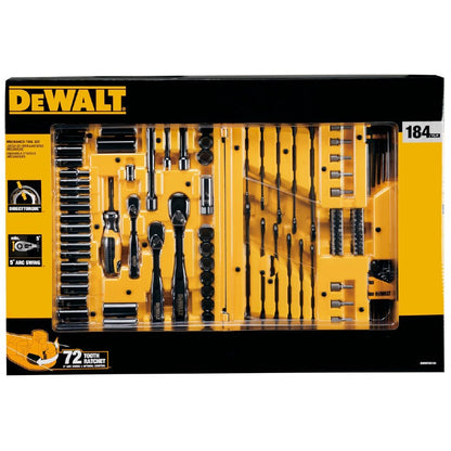 Dewalt Pipenøkkelsett Black Chrome 184-deler
