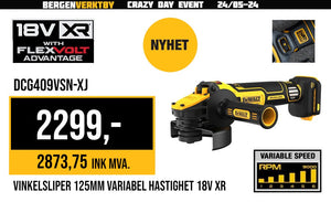 18/54V XR Vinkelsliper Flexvolt Advantage (Variable Speed) DCG409VSN