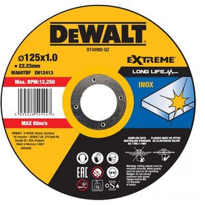 Dewalt Kappeskive Extreme Inox 125x1.0mm DT43902